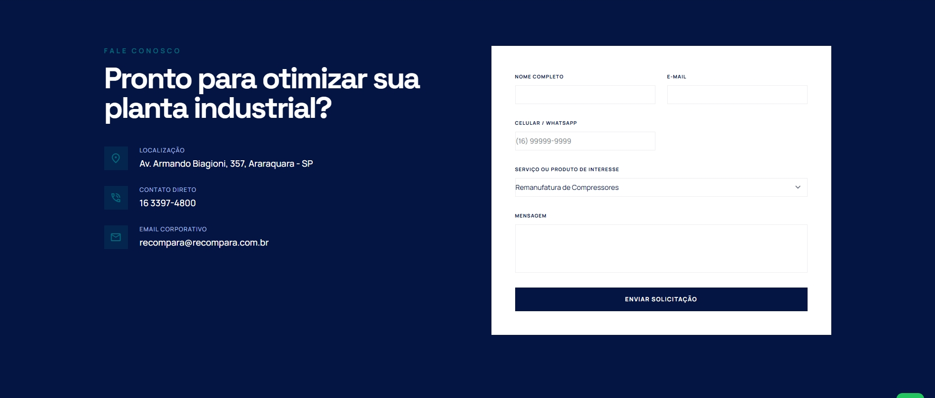 IMAGEM 9 — Formulário de Contato